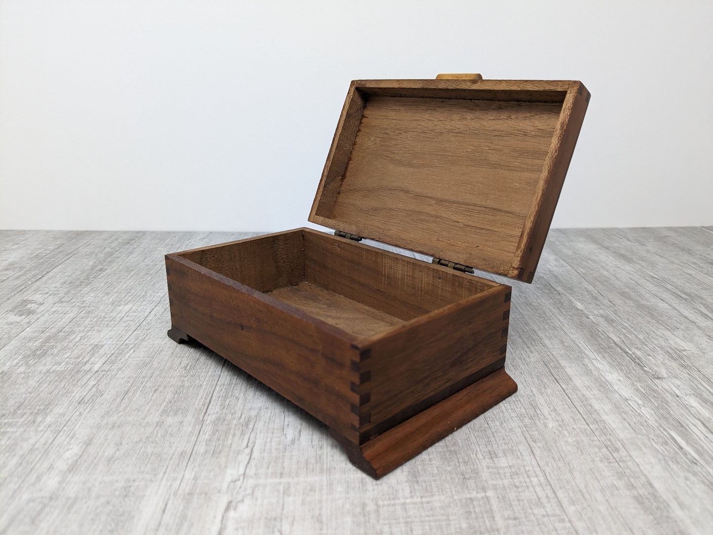 Art Deco Inlaid Wood Box | 1930's Inlaid Small Storage Box with Hinged Lid | Jewelry Box