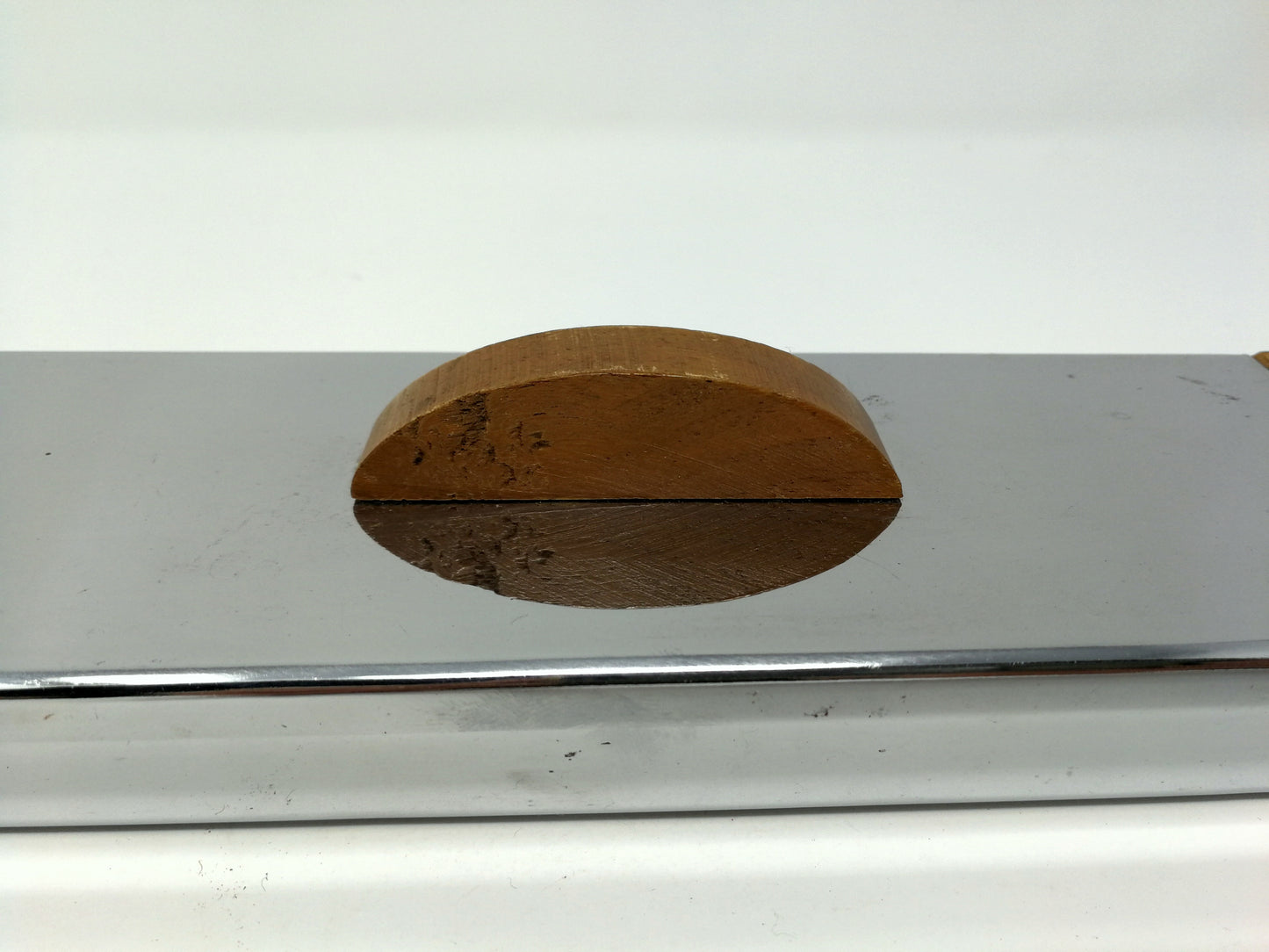 Art Deco Storage Container | Oak and Chromed Metal Lidded Jewelry / Storage Box | Streamlined
