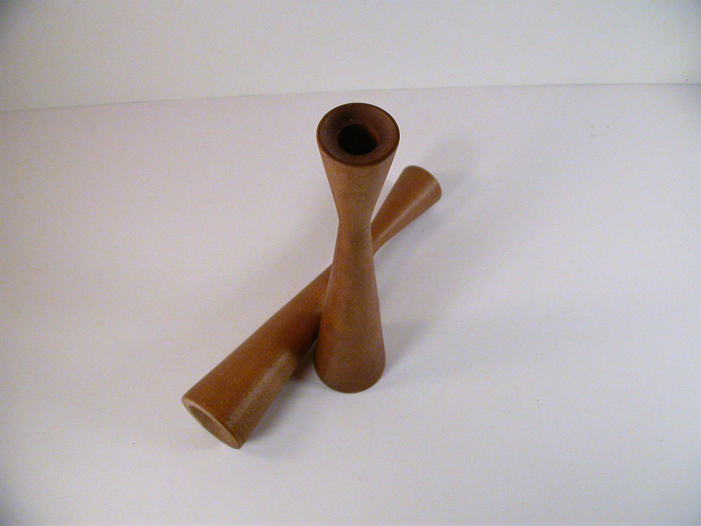 Tall Mid Century Candle Stands by Baribocraft, Vintage Candle Holders, Teak Stained Maple Candle Holders 1960's