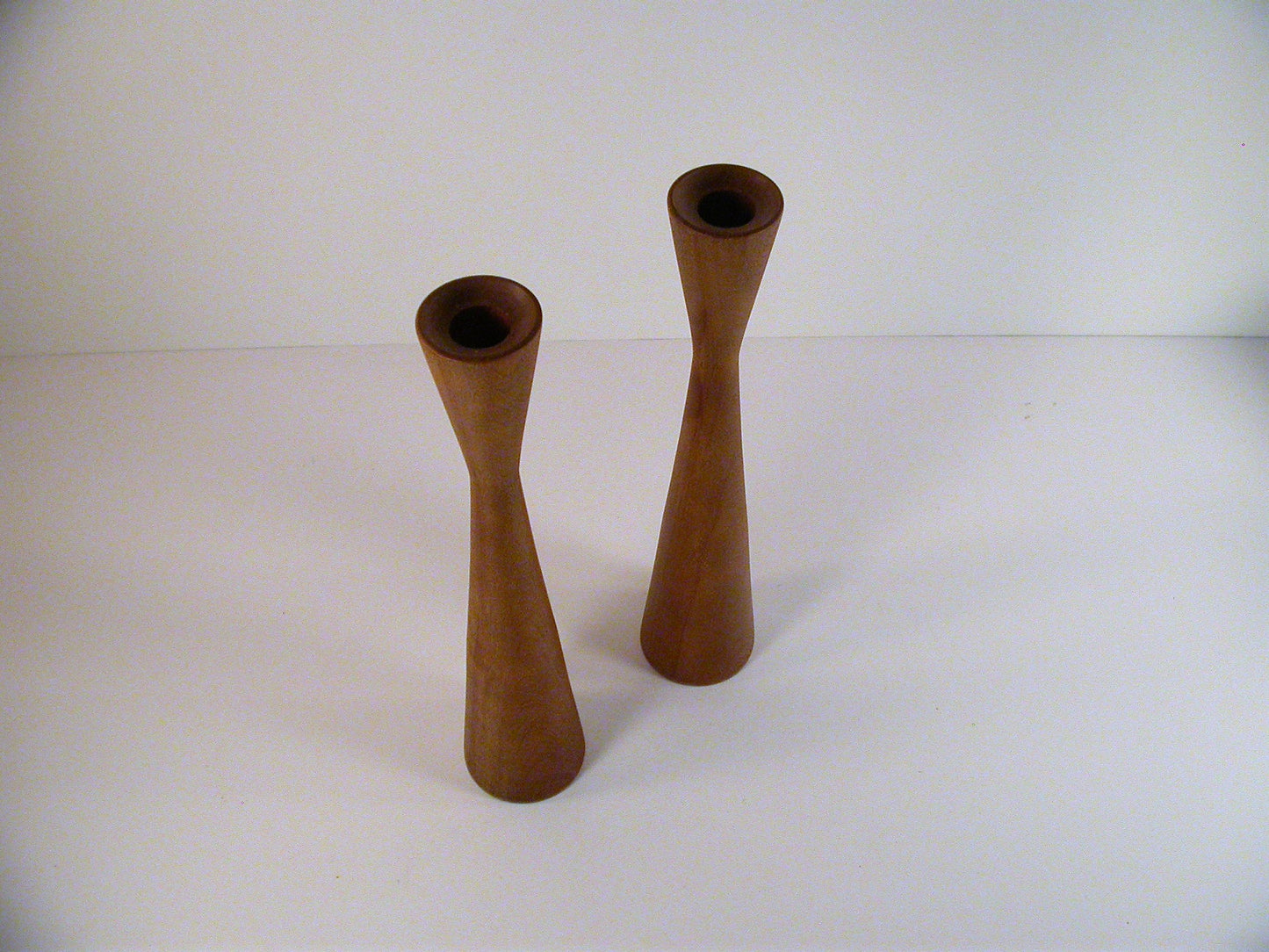 Tall Mid Century Candle Stands by Baribocraft, Vintage Candle Holders, Teak Stained Maple Candle Holders 1960's