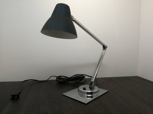 Chrome and Black Tensor Desk Lamp | Jay Monroe Design 1960's