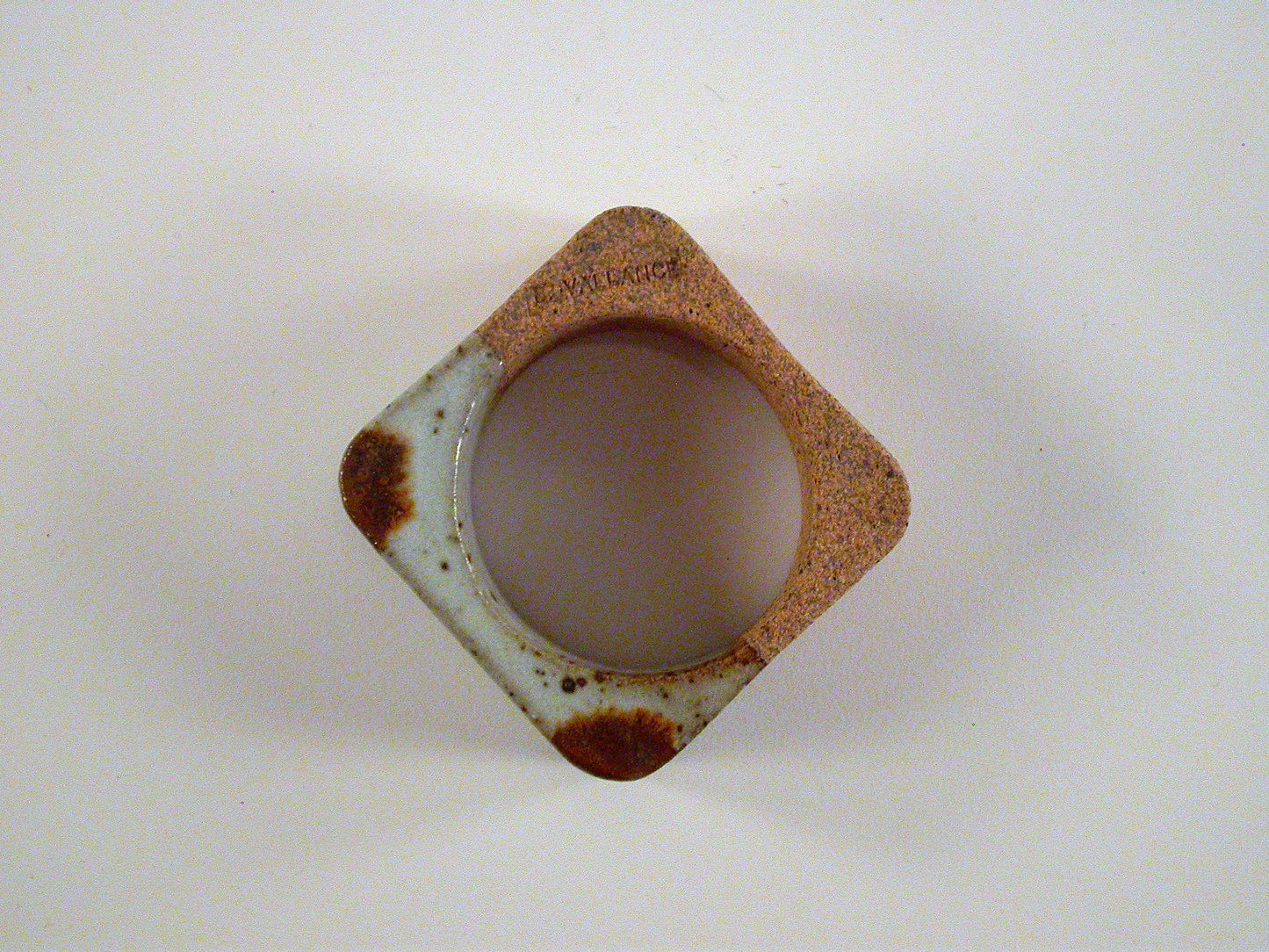 B Vallance Napkin Rings, Vintage Bruce Vallance Studio Pottery Stoneware, Half Glaze Dipped Stoneware Set of 6 Napkin Rings