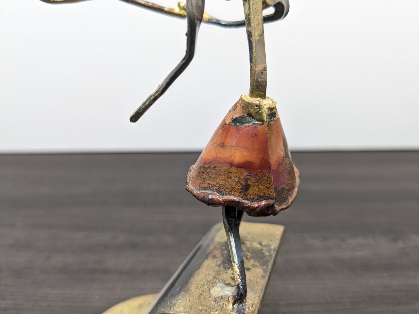 Brutalist Brass, Metal and Enamel Tennis Sculpture | KUZA Original Designs