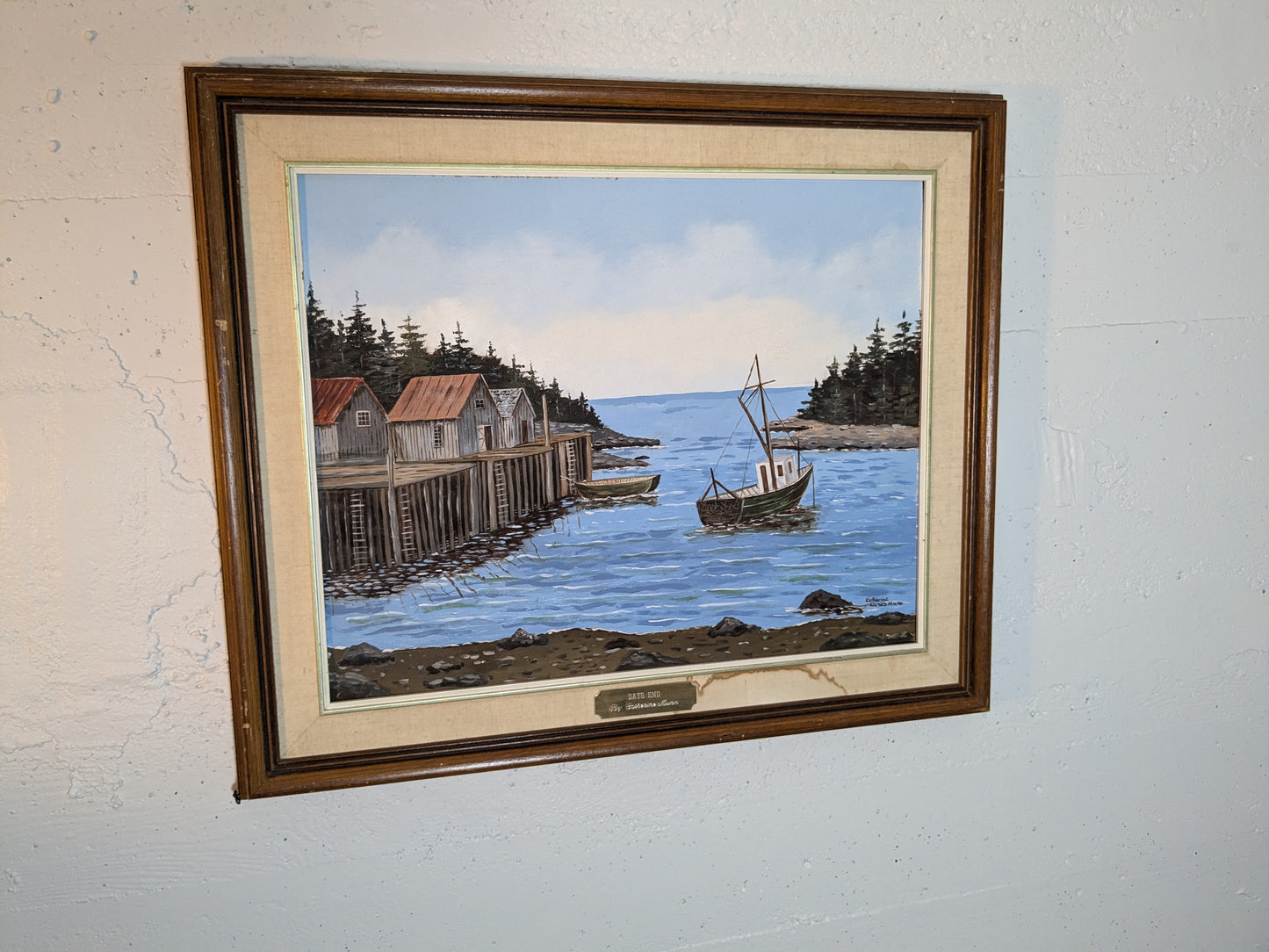 Catherine Karnes Munn Original Painting | Folk Art Fishing Village