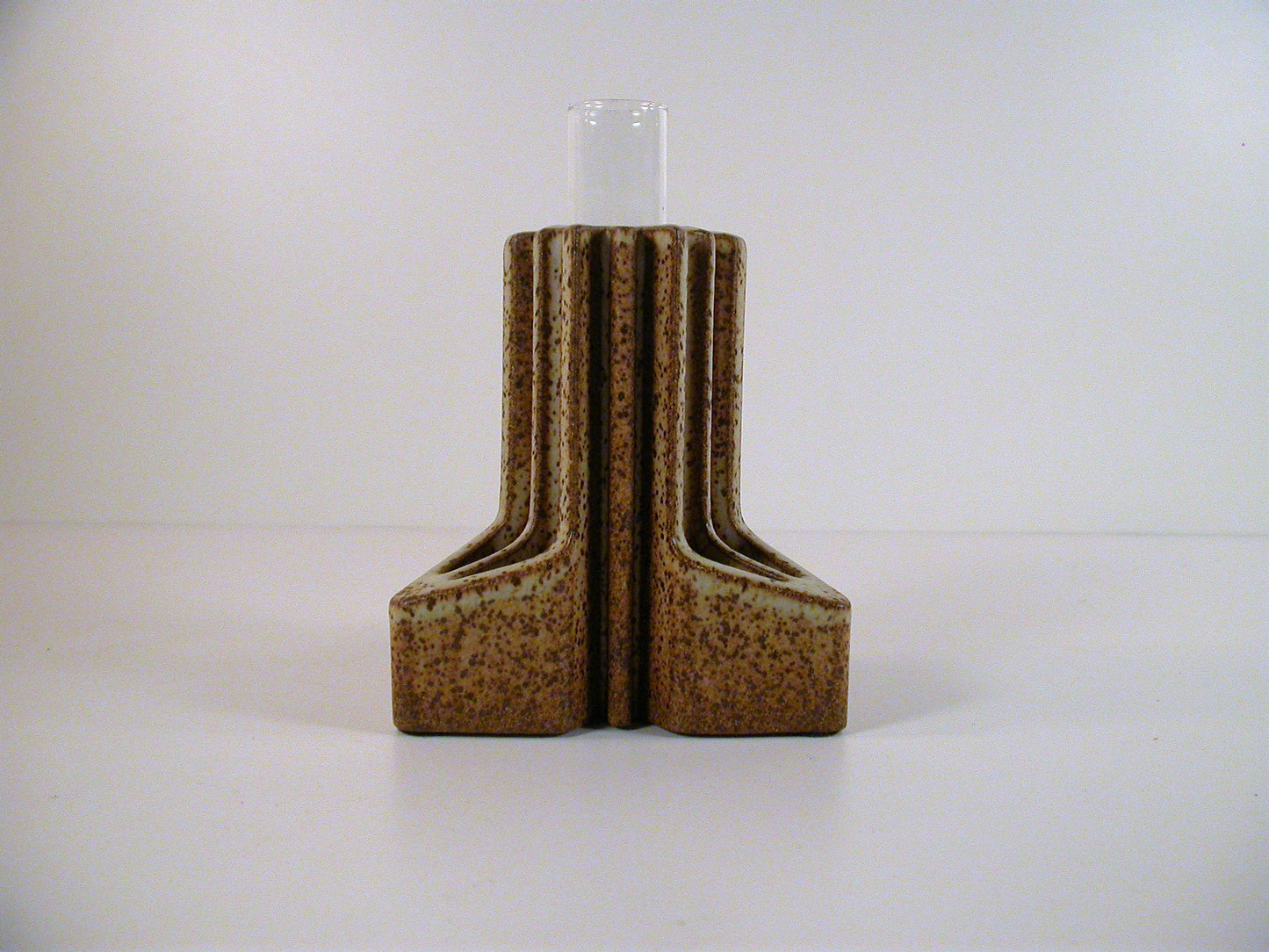 Connie Pike Bud Vase, Extruded Stoneware Studio Pottery by Connie Pike, Brutalist Form and Texture