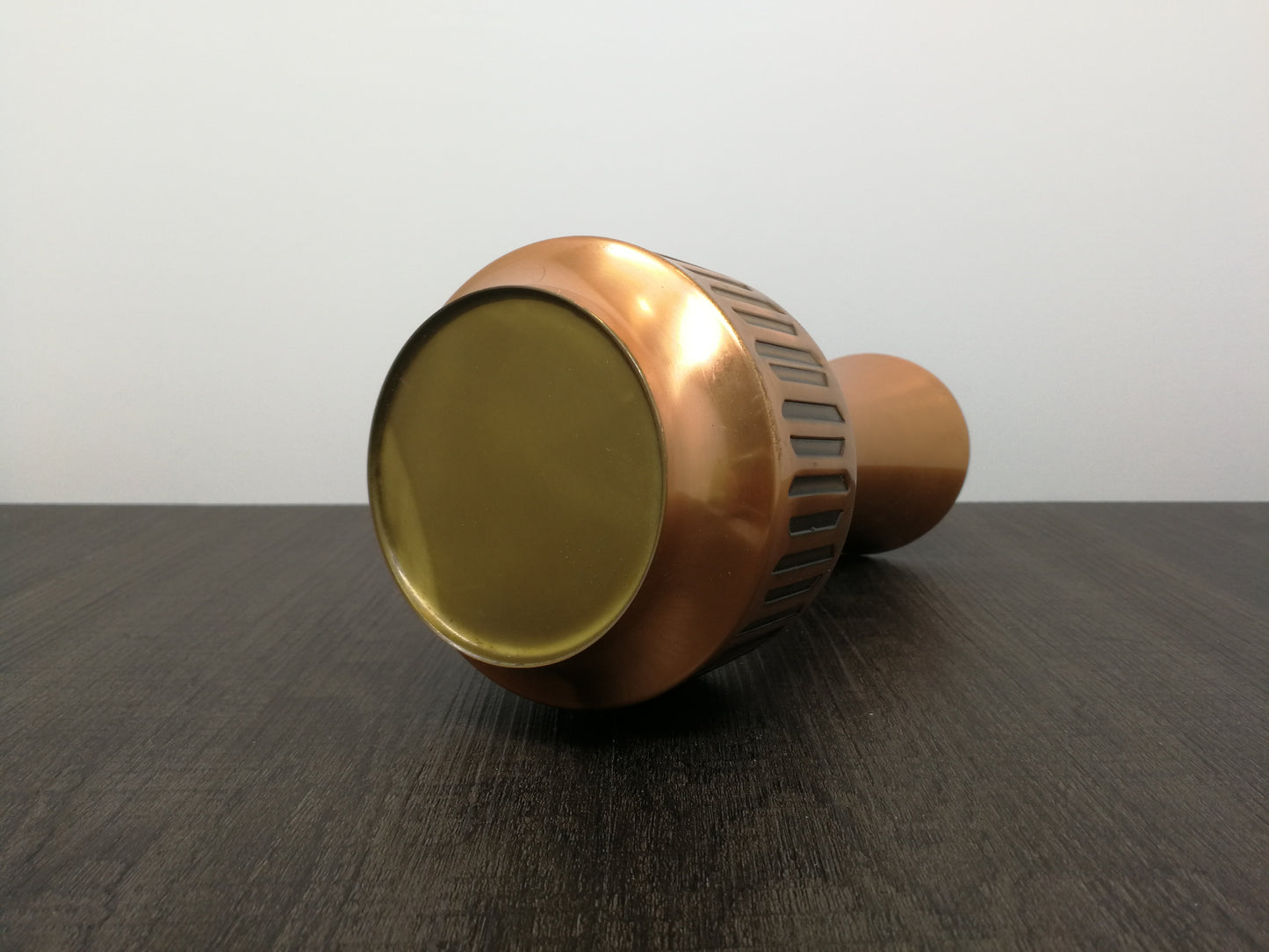 Mid Century Copper Pitcher Vase with Hand Hammered Handle | Black Design Highlights | SKS Germany