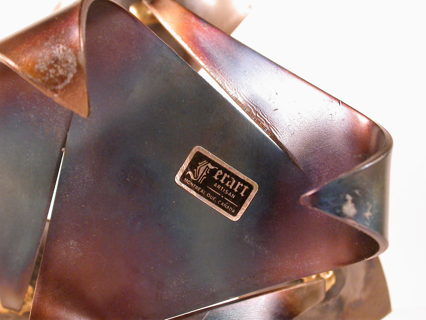 Brutalist Fer Art Metal Candle Stand, Sculptured Steel Candle Stand