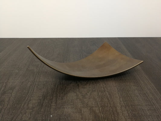 Forged Metal Abstract Plate | Curved Triangular Design Art Metal Dish | Minimalist Design