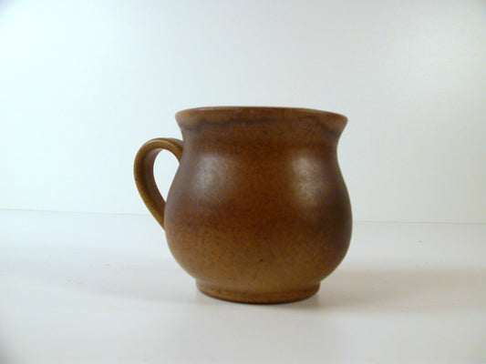 Studio Pottery Mug by Jan & Helga Grove, Brown Glazed Hand Thrown Mug