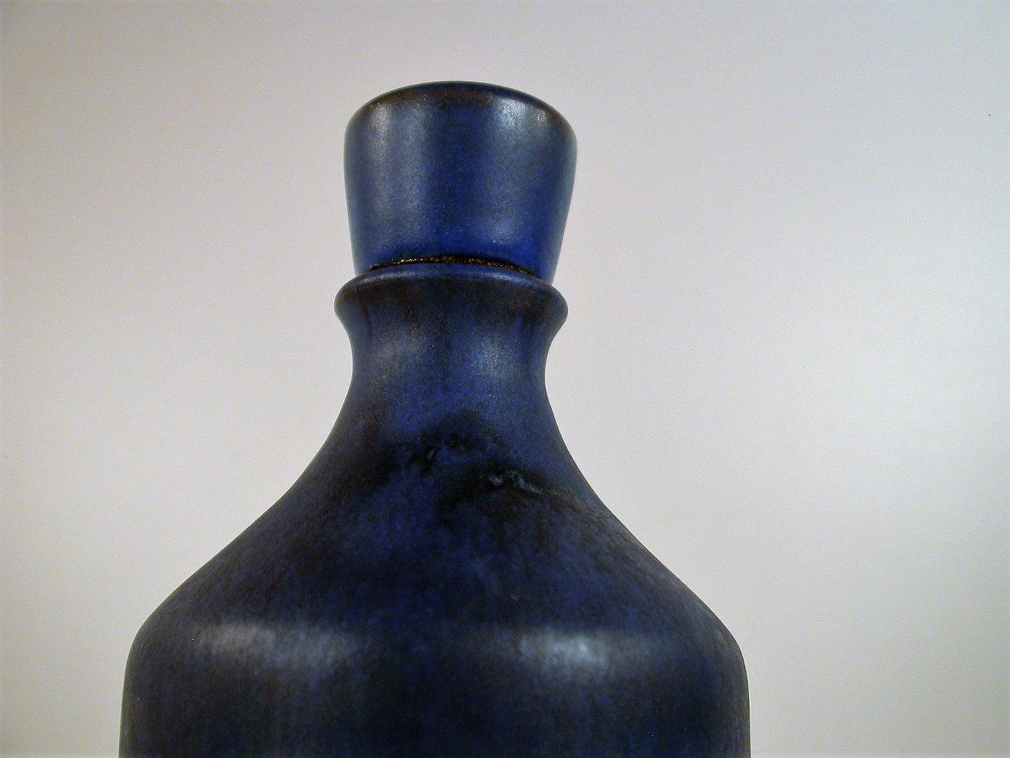 Grove Pottery Cobalt Blue Decanter, Vintage Jan and Helga Grove Studio Pottery