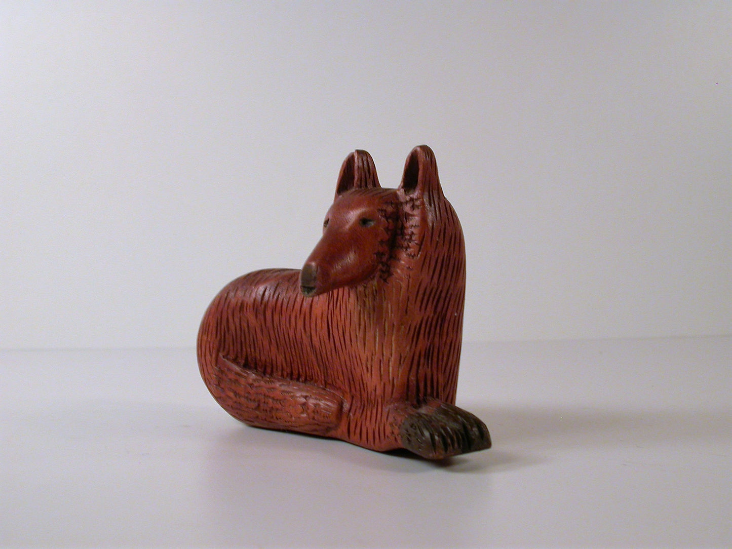 Wood Chip Carving, Well Designed and Executed Hand Carved Pine Dog A. Corey