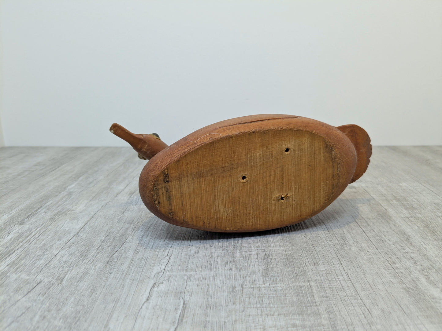 Folk Art wood duck carving | Hand carved pine duck sculpture