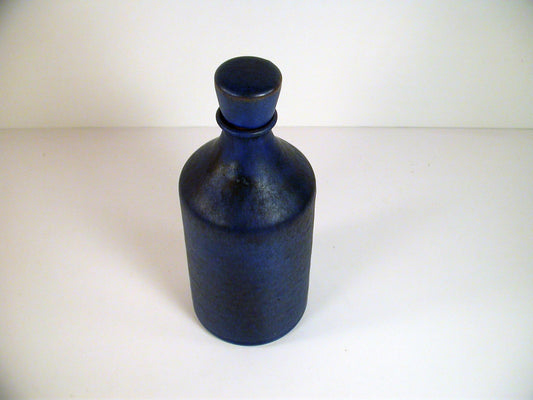 Grove Pottery Cobalt Blue Decanter, Vintage Jan and Helga Grove Studio Pottery