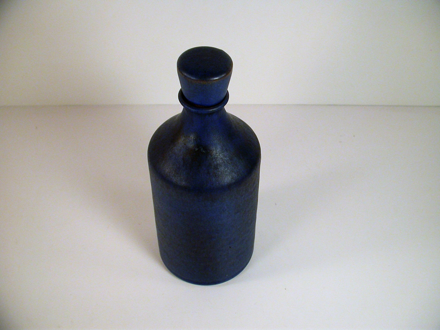 Grove Pottery Cobalt Blue Decanter, Vintage Jan and Helga Grove Studio Pottery