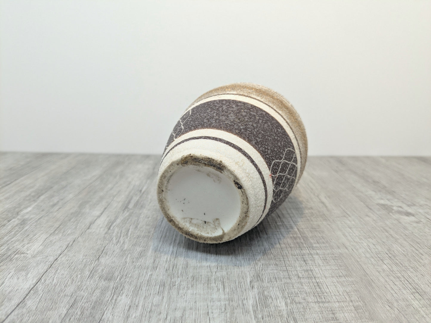 Japanese Ceramic Vase | Vintage Textured Vase with Gold Highlights