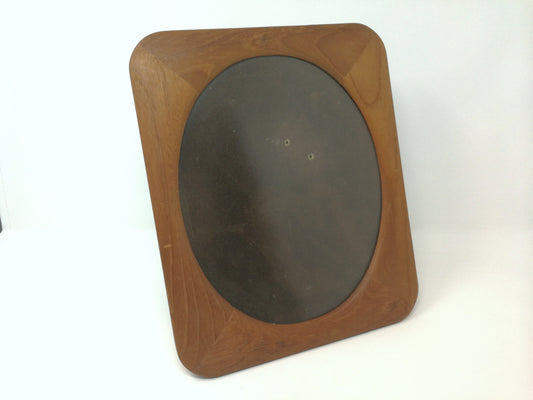 Mid Century Teak Picture Frame | Solid Teak Oval Frame | Vertical or Horizontal Display