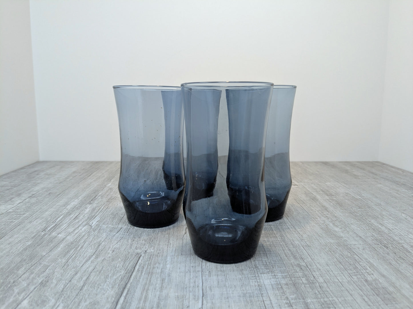 Vintage Libbey Apollo Blue Highball Glasses | Set of 4 Apollo Tumblers circa 1972