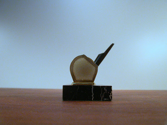 Black Marble, Desk Calendar and Pen Holder, Vintage Office Supply