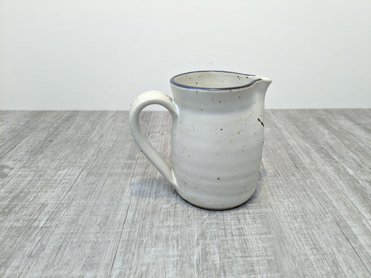 Mary Fox Studio Pottery | Small Ceramic Jug / Creamer with Wild Grass / Bull Rush Brush Strokes | Early 1980's Mary Fox Pottery