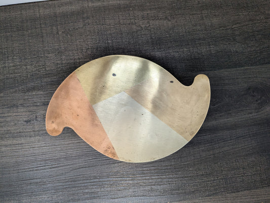 Vintage Mid Century Mexican Modernist "Metales Casados" | Married Metals Footed Abstract Dish