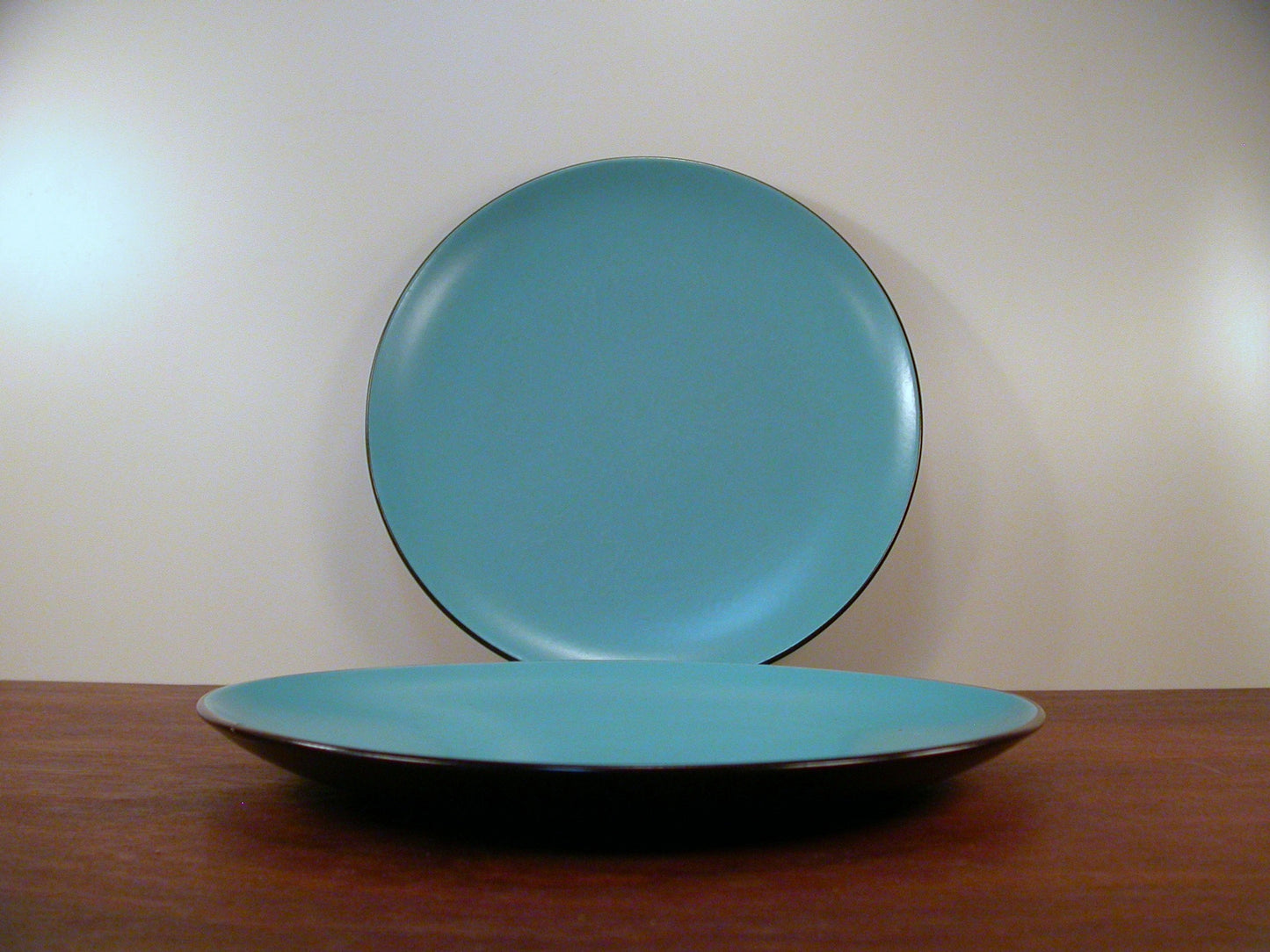 2 Mikasa Bristol Blue 12" Plates, Mikasa Terra Stone Mid-Century Plates