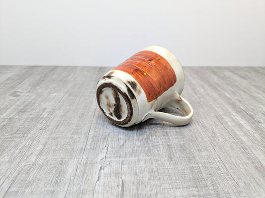 Wood Fired Studio Pottery Mug | Stoneware Mug with Jumping Rabbit Design