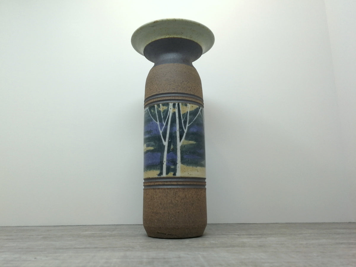 Peter Price Stoneware Vase | Treeline Series | Vintage Salt Spring Island Pottery
