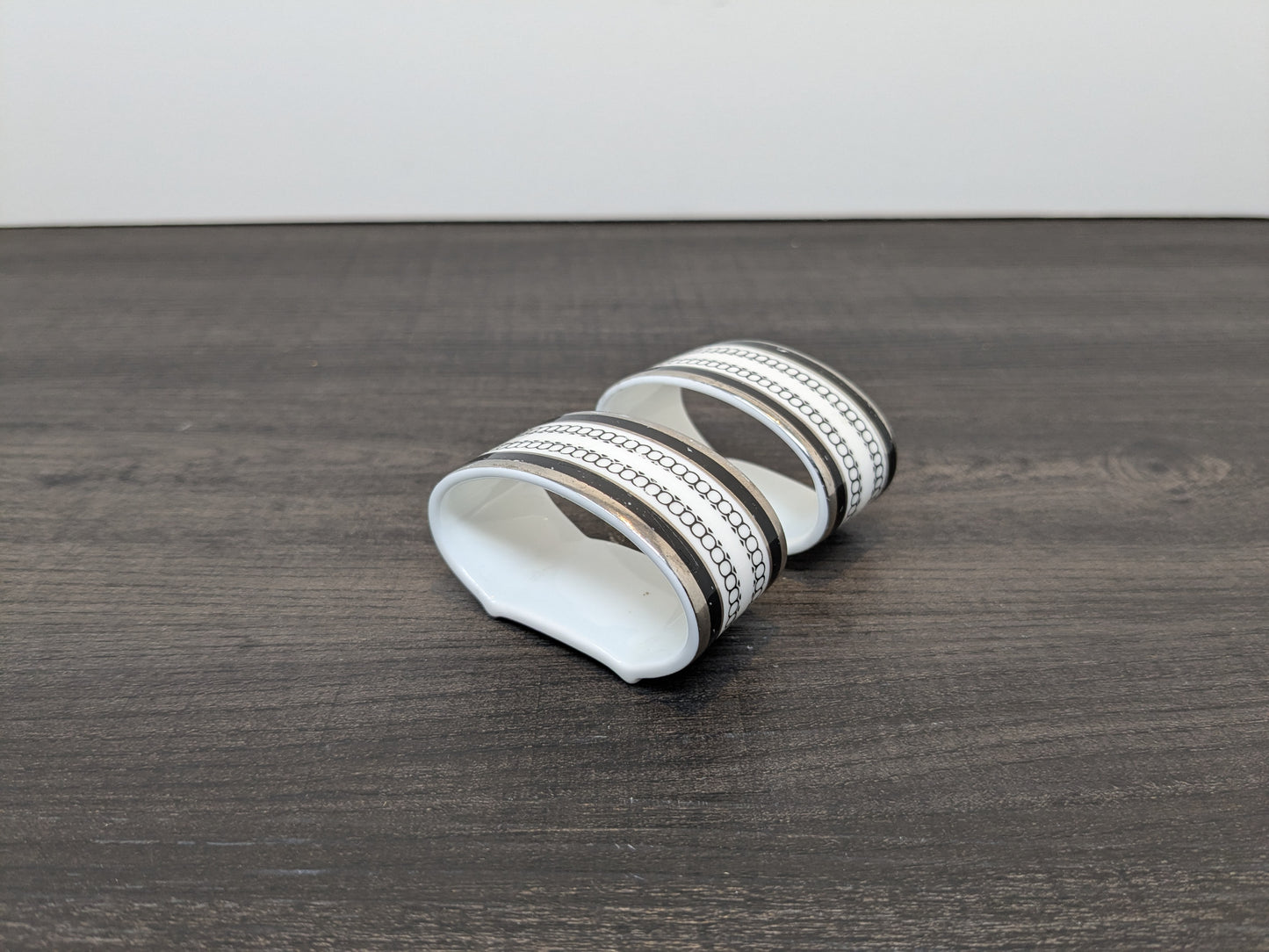 Pair of Royal Doulton Sarabande Napkin Rings | Discontinued Pattern | Neo Deco