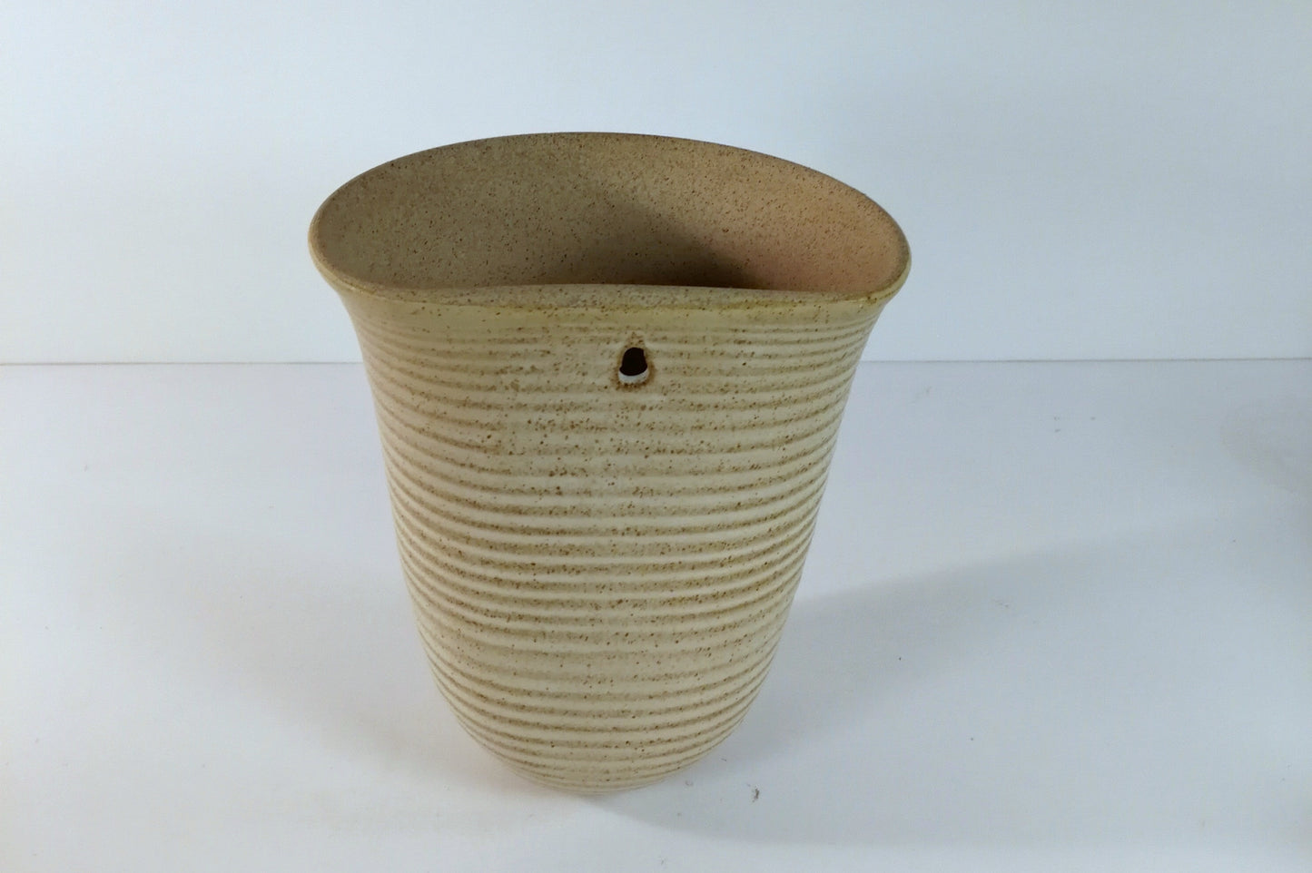 Hansen-Ross Pottery | Studio Pottery Wall Pocket | Cream Glaze