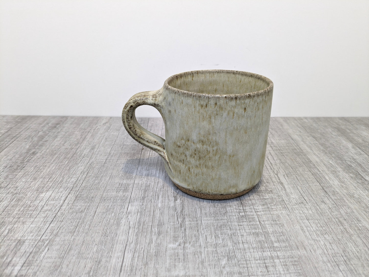 Vintage Studio Pottery Mug | Stoneware Mug with Light Gray Glaze