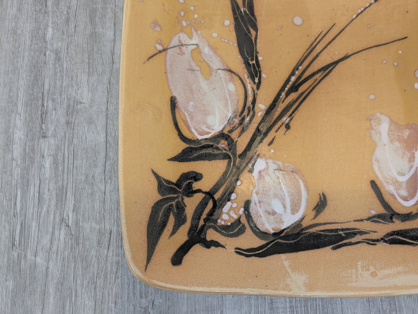 Sue Hara Art Pottery Plate | Magnolia Flowers