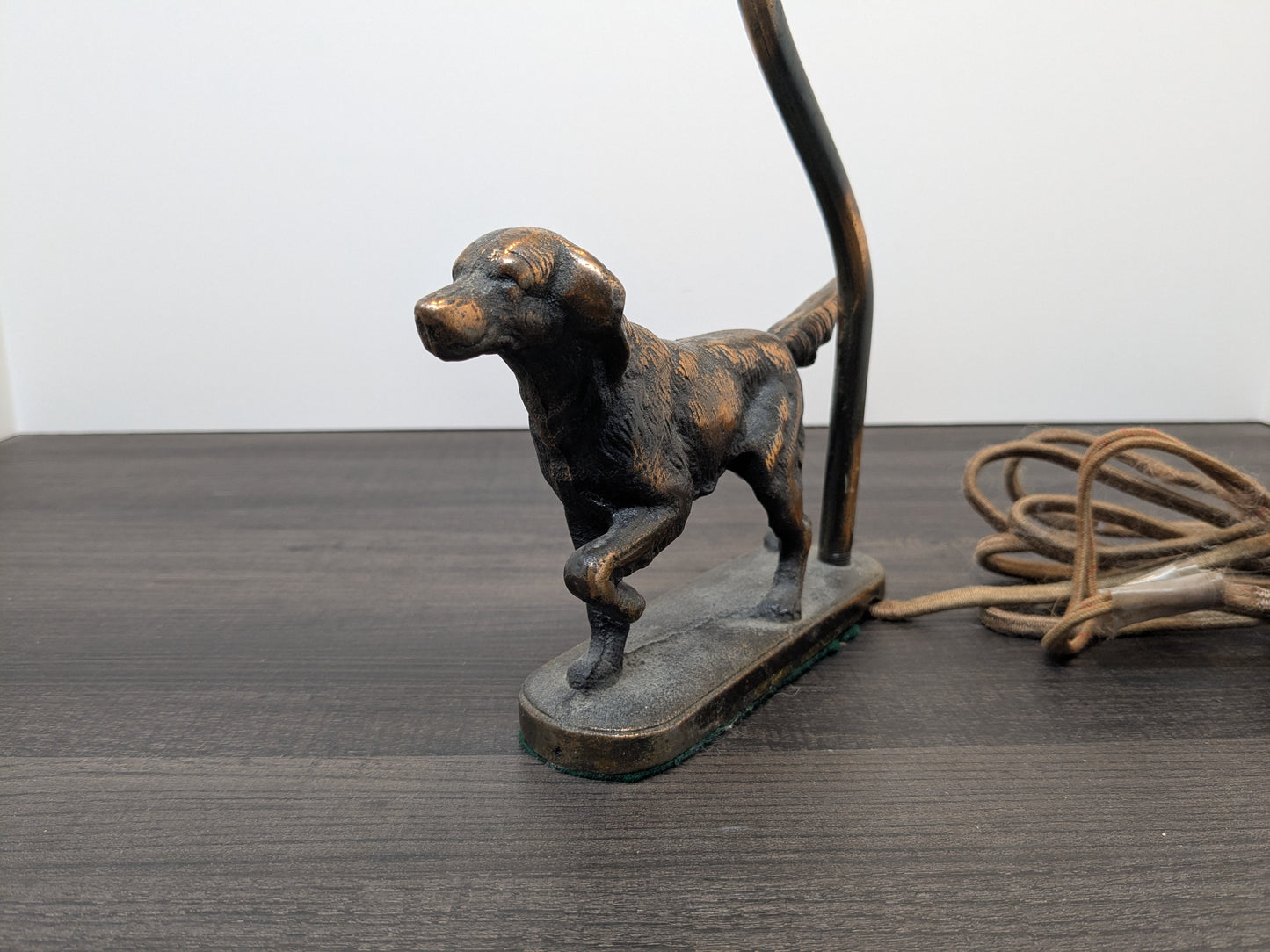 Faux Bronze Pointer Dog 1930's Art Deco Table Lamp