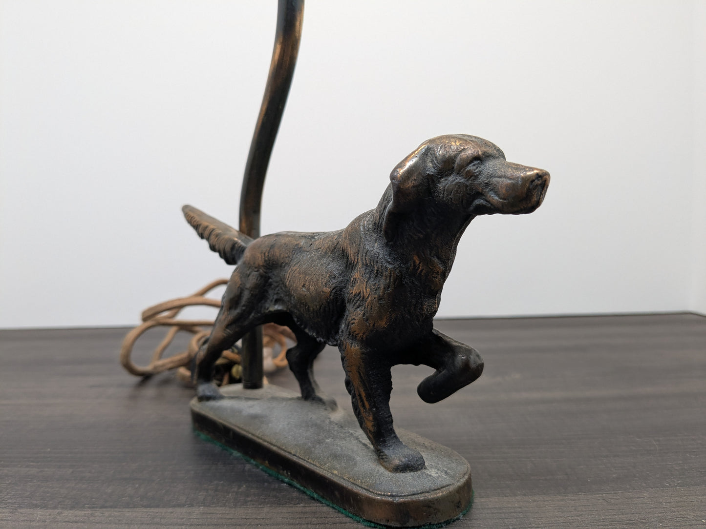 Faux Bronze Pointer Dog 1930's Art Deco Table Lamp