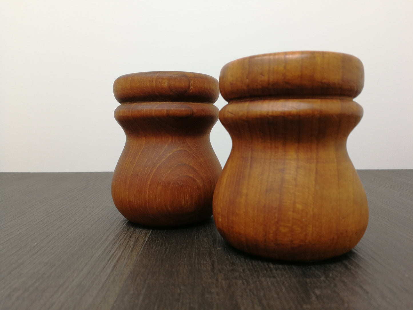 Teak Salt and Pepper Shakers | Mid Century Modern | Beautiful Wood Grain