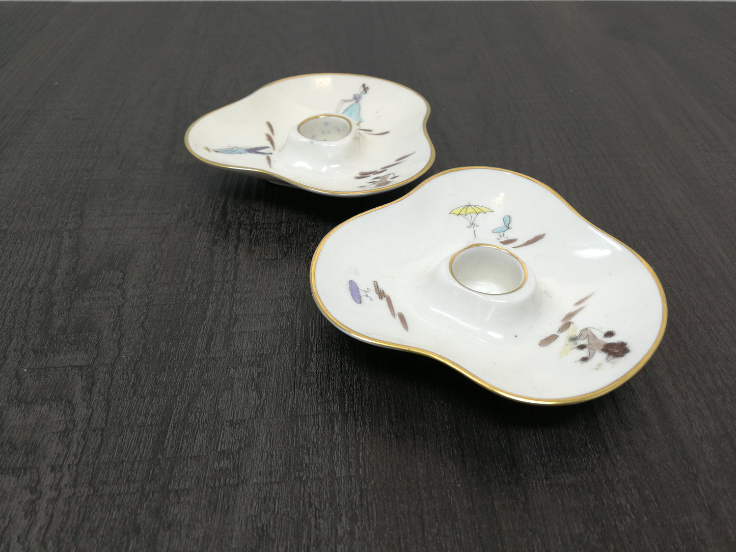 Lindner Kueps Bavaria Porcelain Candle holders | Vintage 1960's