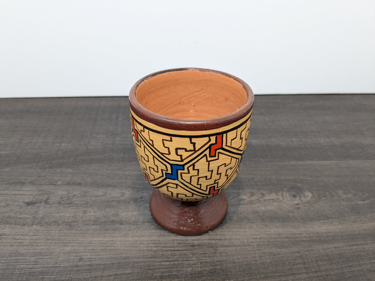Vintage Shipibo-Conibo Indigenous Peruvian Pottery | Cup Shaped Polychrome Shipibo Pottery