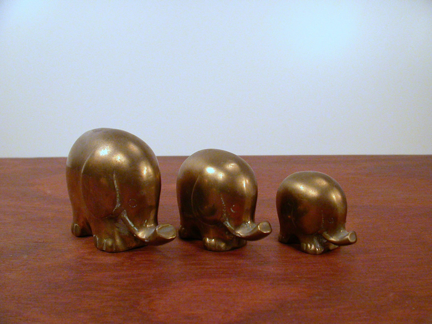 Brass Elephant Herd | 3 Vintage Brass Elephants
