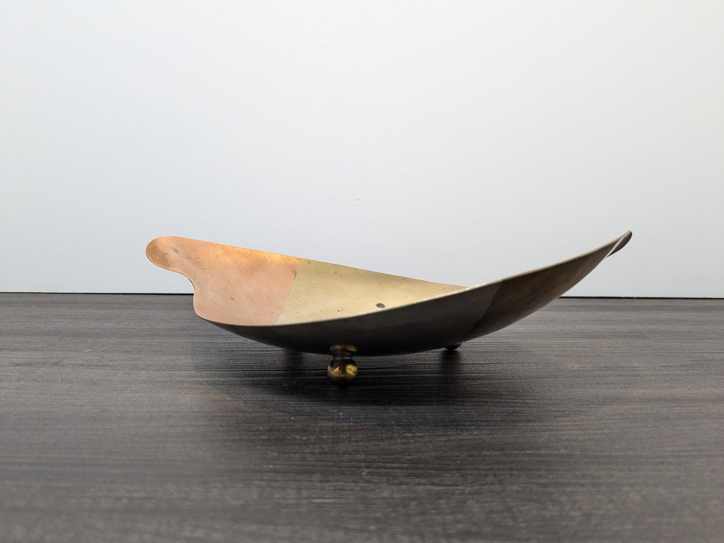 Vintage Mid Century Mexican Modernist "Metales Casados" | Married Metals Footed Abstract Dish