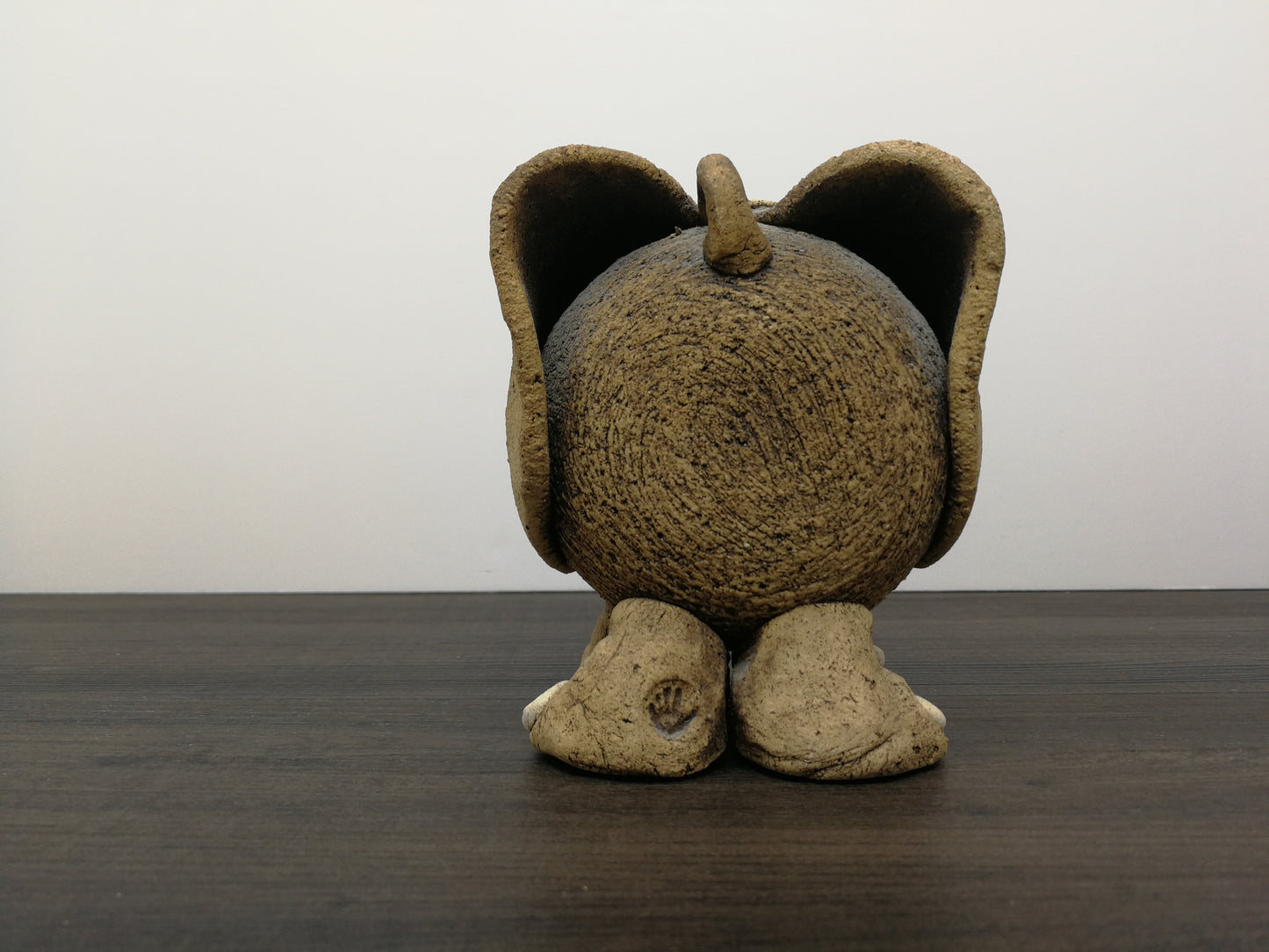 Vintage Studio Pottery Ceramic Elephant Sculpture | Mid Century Stylized Elephant | Brutalist Elephant Sculpture