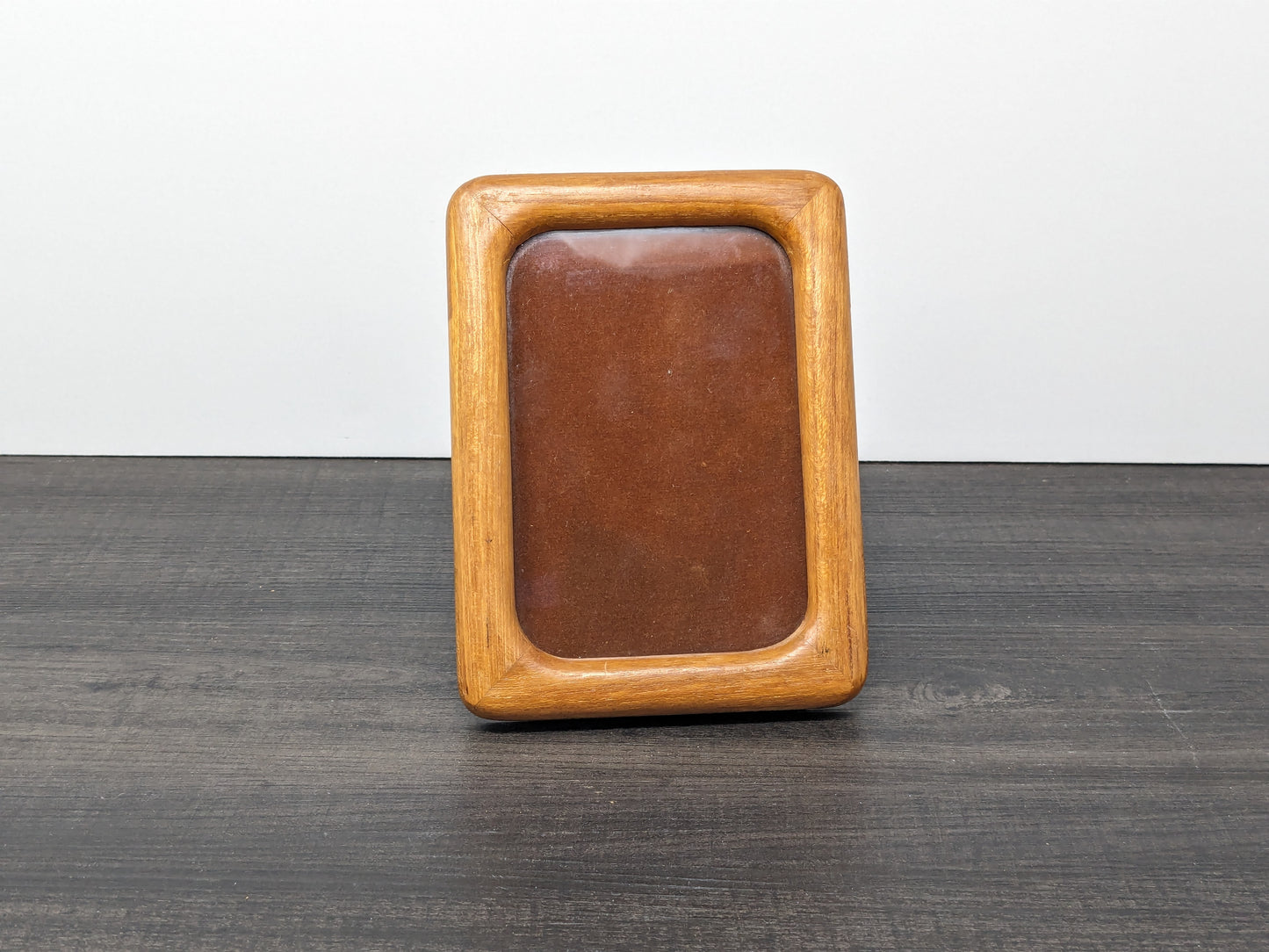 Mid Century Teak Picture Frame | Solid Teak Rectangular Frame | Vertical or Wall Mounted Display | Fits 3 1/2" X 5" Photo