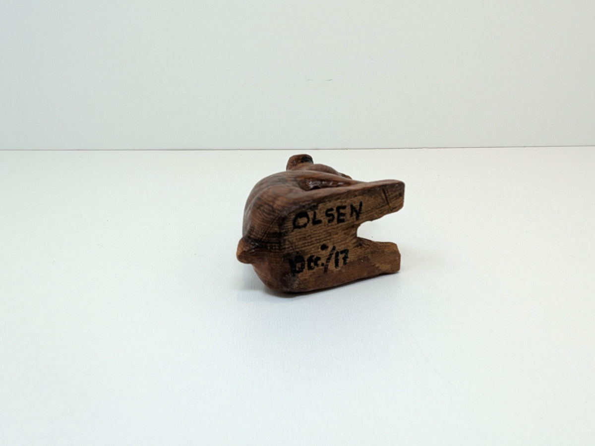 Handcrafted Chip Carving | Wood Folk Art Sitting Dog