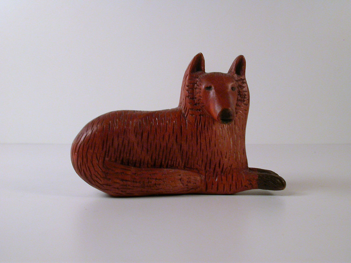 Wood Chip Carving, Well Designed and Executed Hand Carved Pine Dog A. Corey
