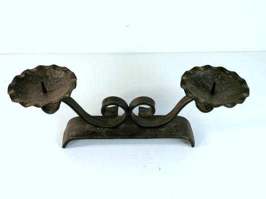 Wrought Iron Candle Holder | West Germany Vintage Metal Candle Holder | Heavy Duty