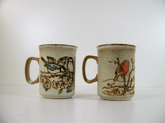 Dunoon Pottery Vintage Ceramic Mugs | Wild Bird Graphic Mugs From Scotland