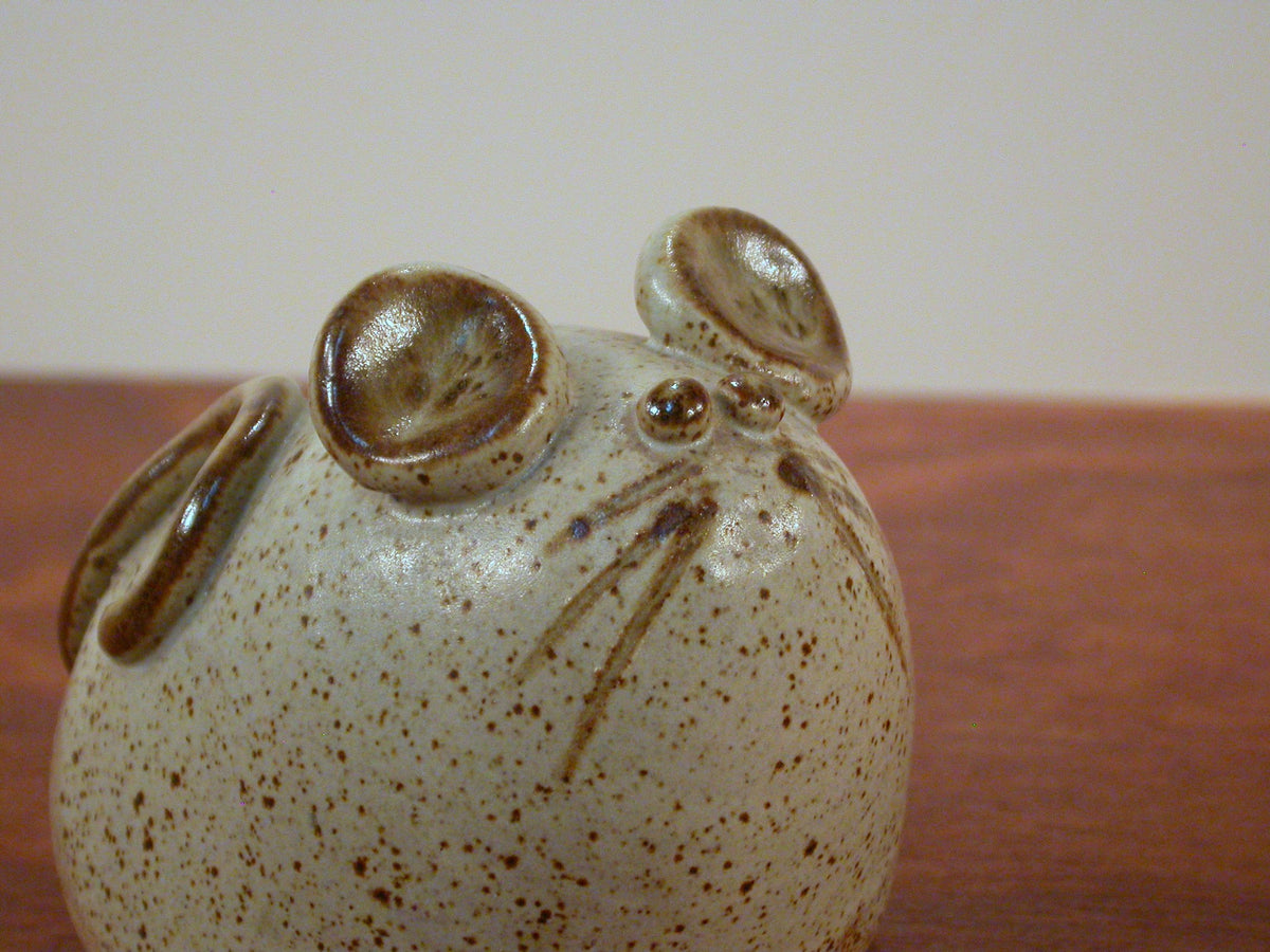 Vintage Guy De Pelteau Art Pottery | Mouse Bank Stoneware