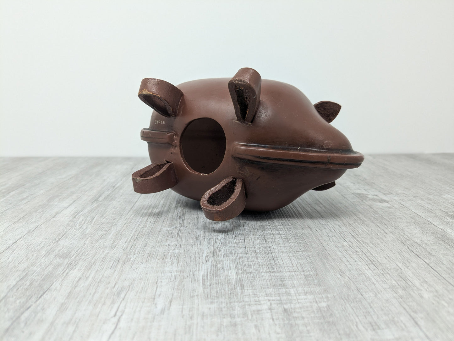Kounoike Ceramic and Leather Piggy Bank | Mid Century Japanese Design