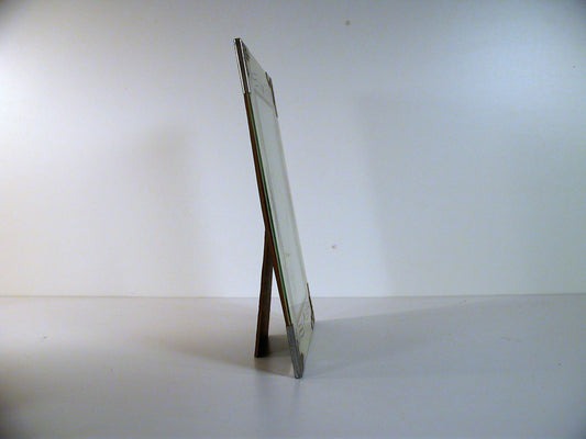 Picture Frame Art Deco with Metal Frame, Reverse Painted Vintage Picture Frame