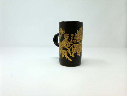 Purbeck Mug | Gold Trimmed Mug on Brown Body | Medieval Persuits Royal Court