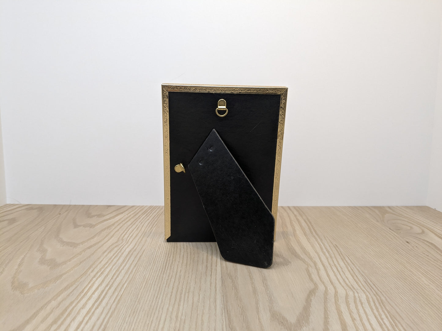 Vintage Beaded Metal Picture Frame | Faux Mother of Pearl Inlay