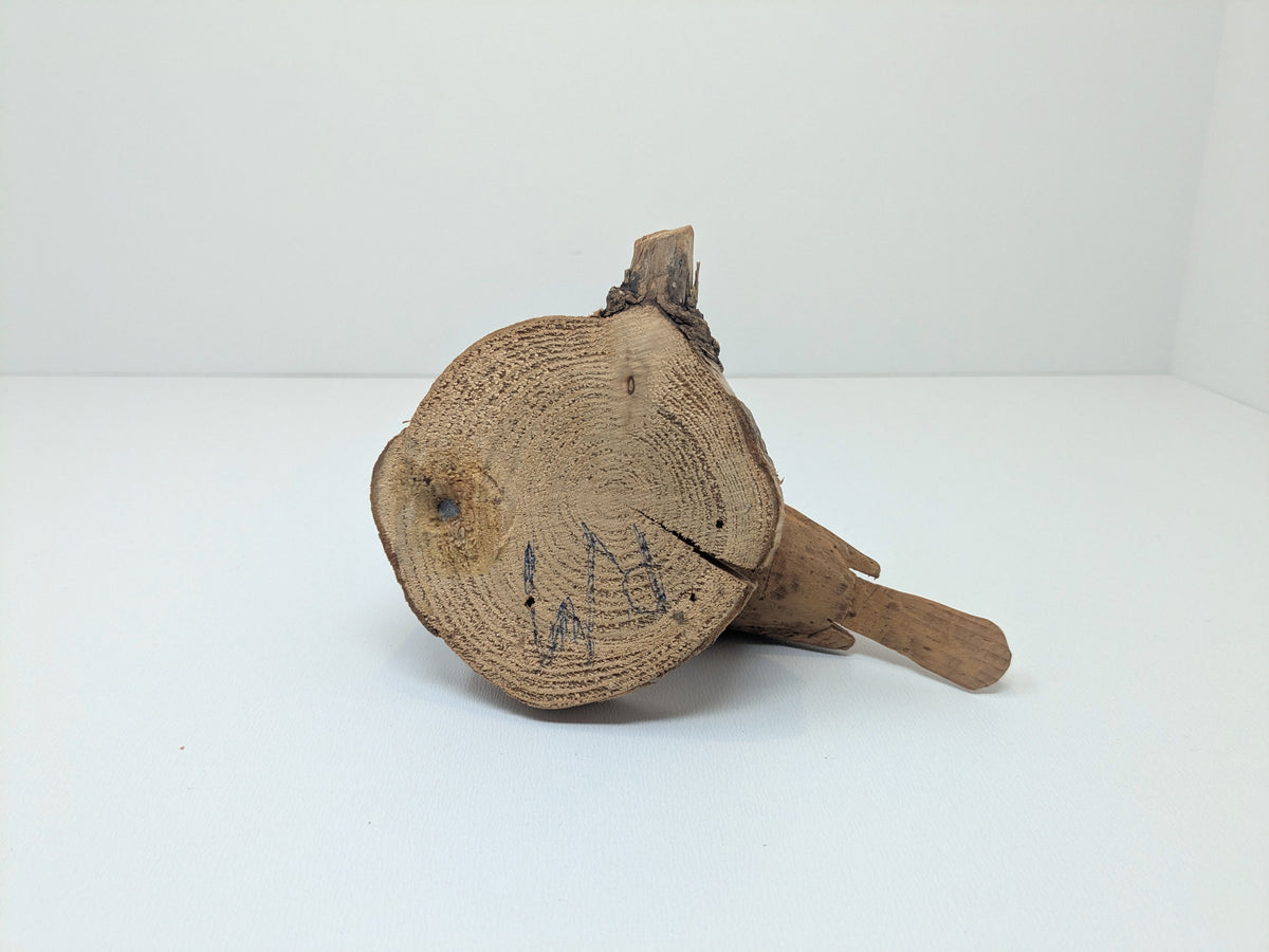 Wood Wren Hand Carved Bird Statue | Wood Folk Art